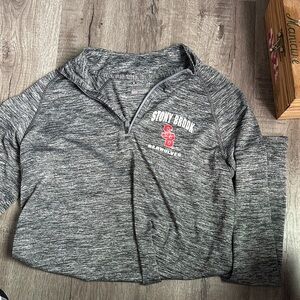 Gray Stony Brook Seawolves Quarter-Zip Pullover